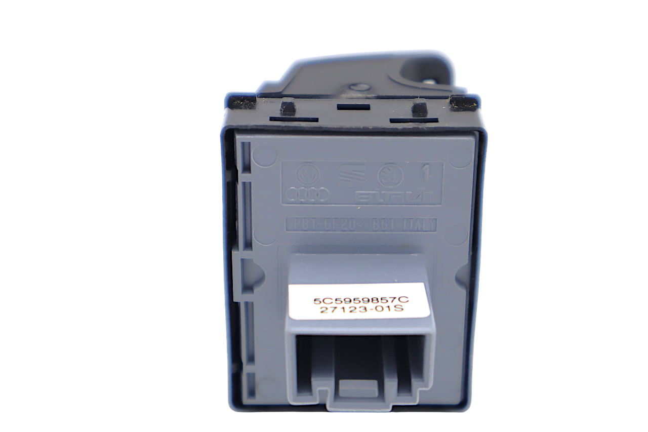 Original VW Beetle Schalter für elektrischen Fensterheber schwarz/alu Fahrerseite hinten