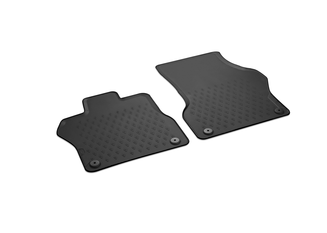 Original VW ID. Buzz Allwetterfußmatten Gummimatten vorne mit Druckknopf-Befestigung