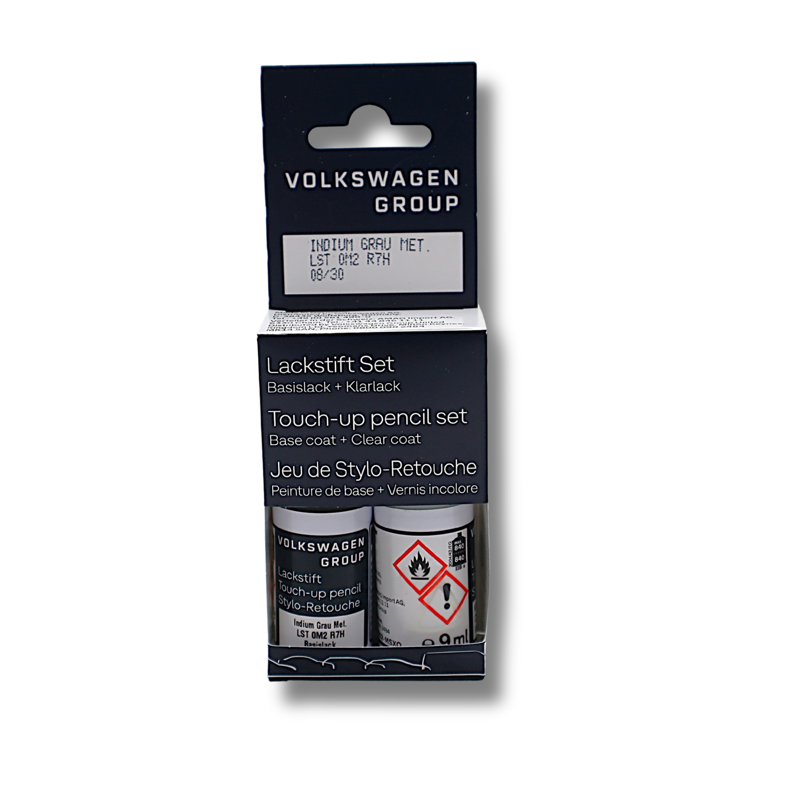 Original Audi VW SEAT Skoda Lackstiftset LR7H indium grau-metallic  - LST0M2R7H
