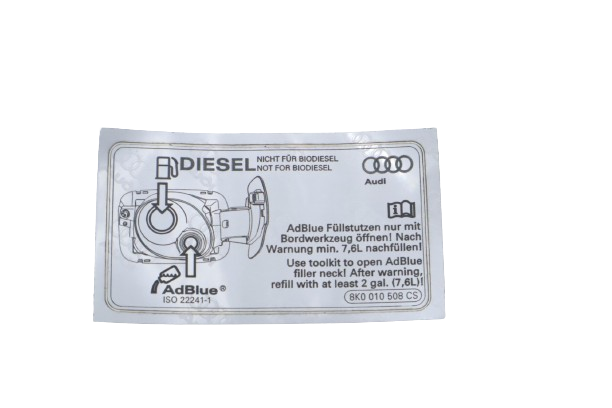 Original Audi Kennschild "Diesel - Nicht für Biodiesel"