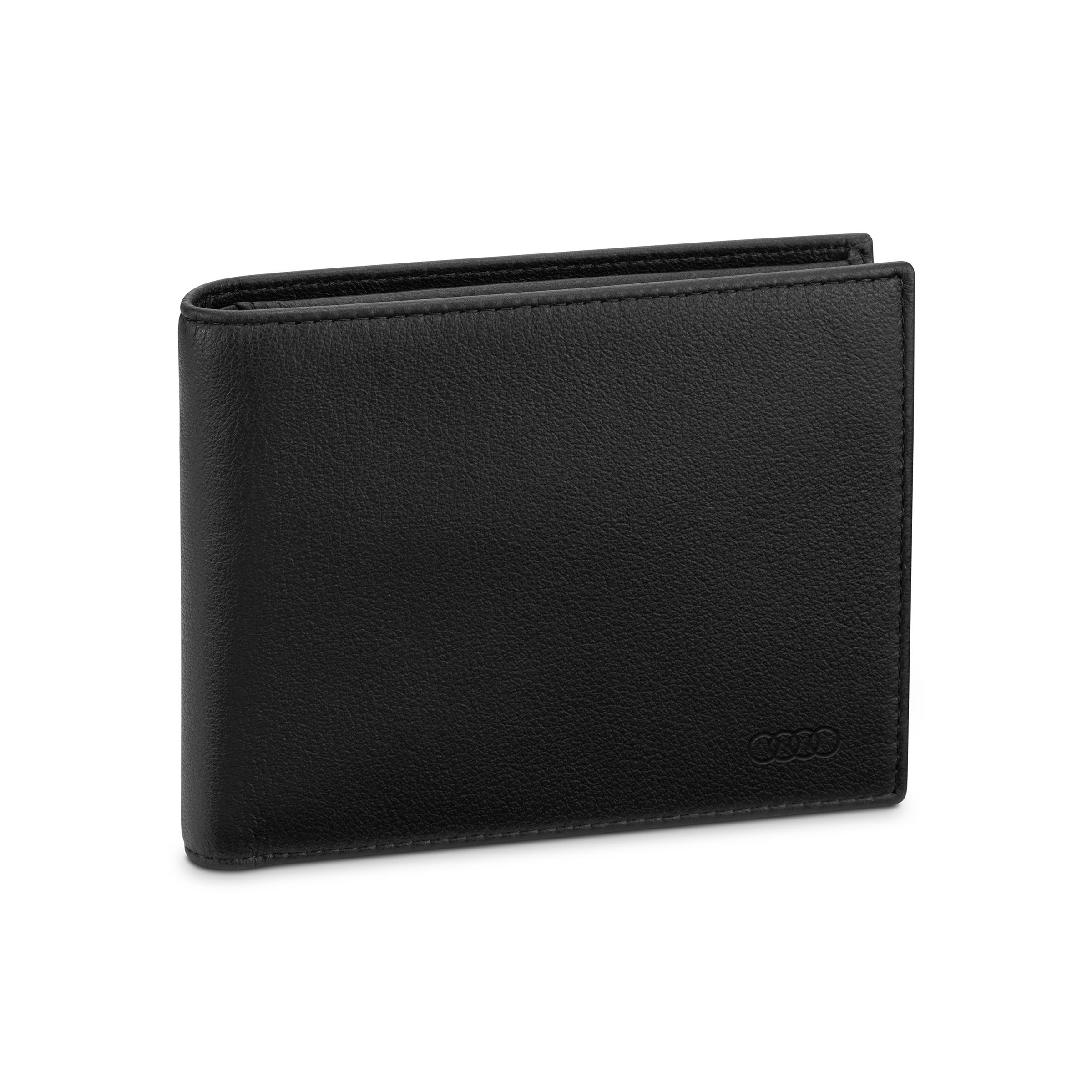 Original Audi Minibörse Leder, Herren, schwarz Geldbeutel Etui