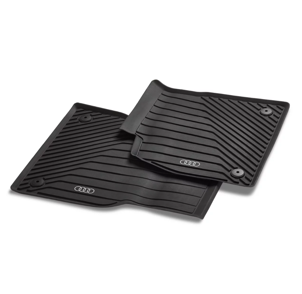 Original Audi A6 e-tron Satz Allwetterfußmatten Gummimatten vorne mit Befestigungspunkte