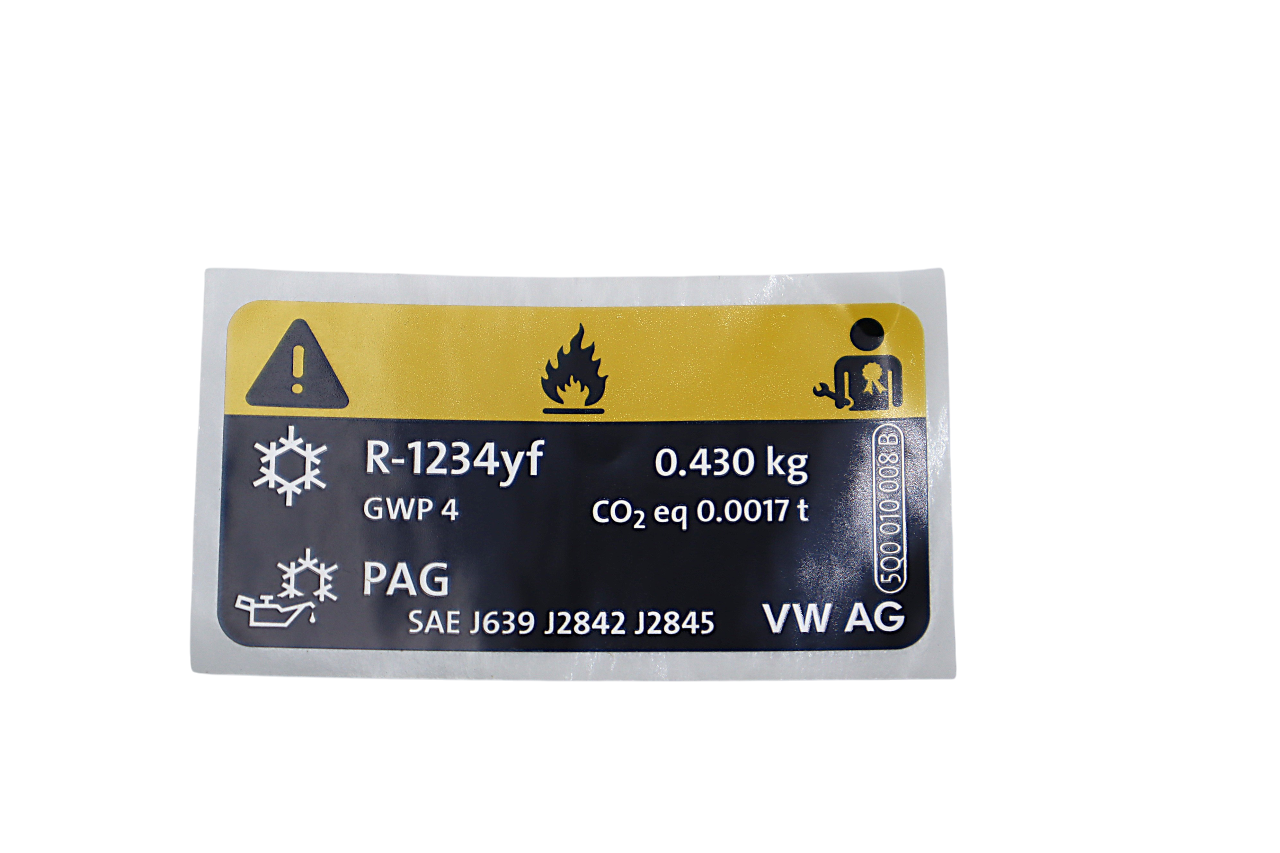Original Skoda Audi SEAT VW Kennschild *Kältemittel *Füllmenge