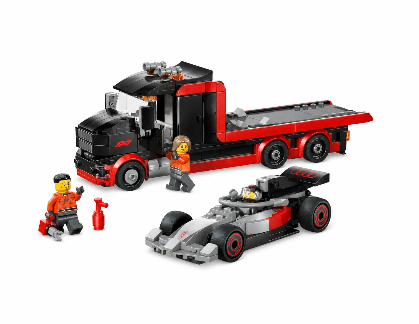 Original Lego City Audi F1® grau/rot/schwarz mit F1® D. Truck schwarz