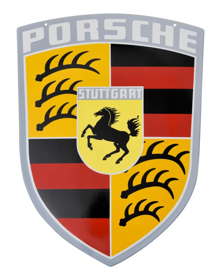 Original Porsche Classic Emailleschild / Porsche Wappen Logo Emblem - 64470100710