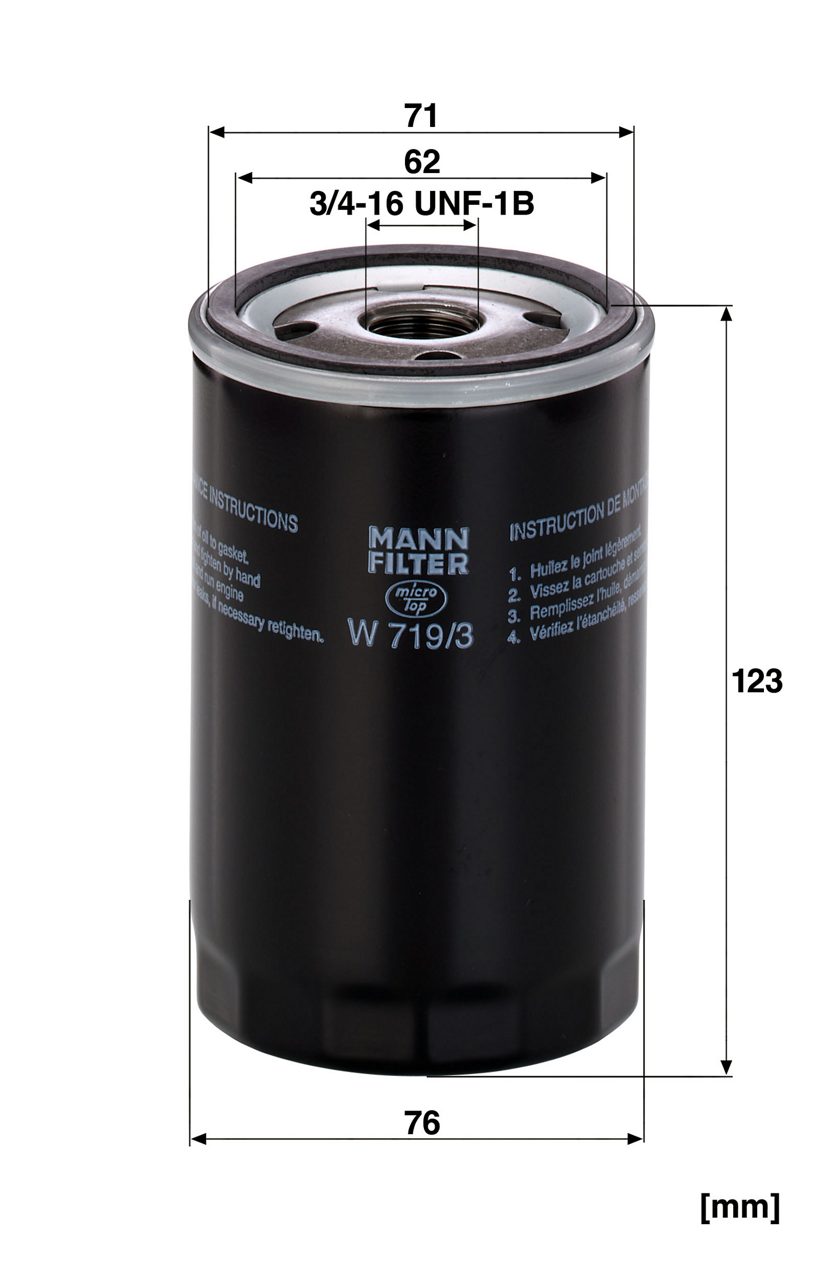 Original MANN-Filter W719/3 Ölfilter