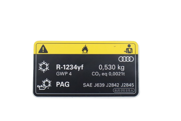 Original Audi Kennschild für Klimaanlage