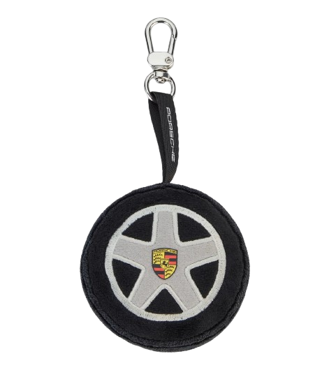 Original Porsche Plüsch Schlüsselanhänger Rad, schwarz - WAP0500310TKPW