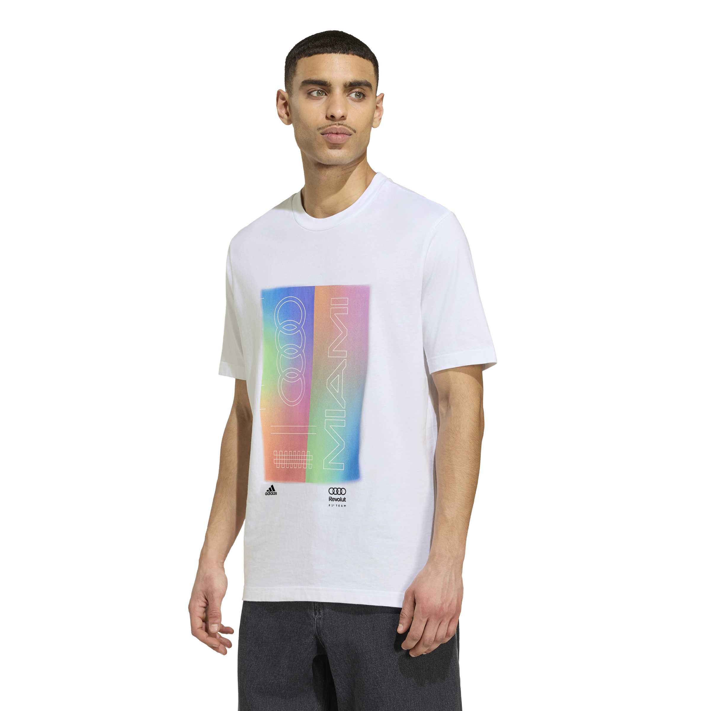 Original Audi Formel 1 Miami Grafik-T-Shirt weiß, Herren